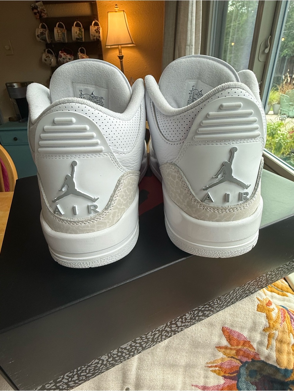 Jordan Air Retro 3 White Leather Sneakers - Picture 4 of 7
